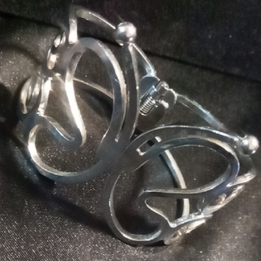 Silver Butterfly clamper cuff Bracelet .